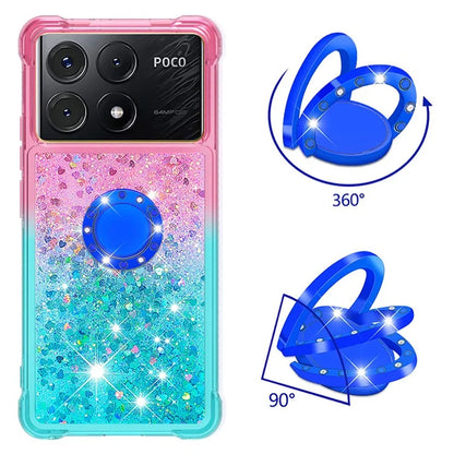 YB Quicksand Series-8 for Xiaomi Poco X6 Pro 5G / Redmi K70E 5G TPU Case Kickstand Gradient Phone Cover