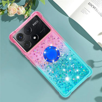 YB Quicksand Series-8 for Xiaomi Poco X6 Pro 5G / Redmi K70E 5G TPU Case Kickstand Gradient Phone Cover