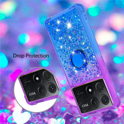 YB Quicksand Series-8 for Xiaomi Poco X6 Pro 5G / Redmi K70E 5G TPU Case Kickstand Gradient Phone Cover