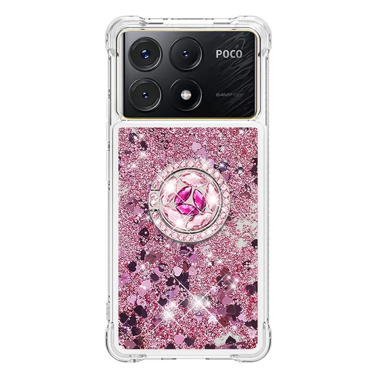 YB Quicksand Series-7 For Xiaomi Poco X6 Pro 5G / Redmi K70E 5G Case Kickstand TPU Phone Cover