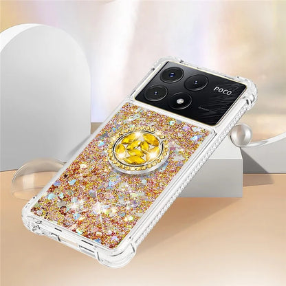 YB Quicksand Series-7 For Xiaomi Poco X6 Pro 5G / Redmi K70E 5G Case Kickstand TPU Phone Cover