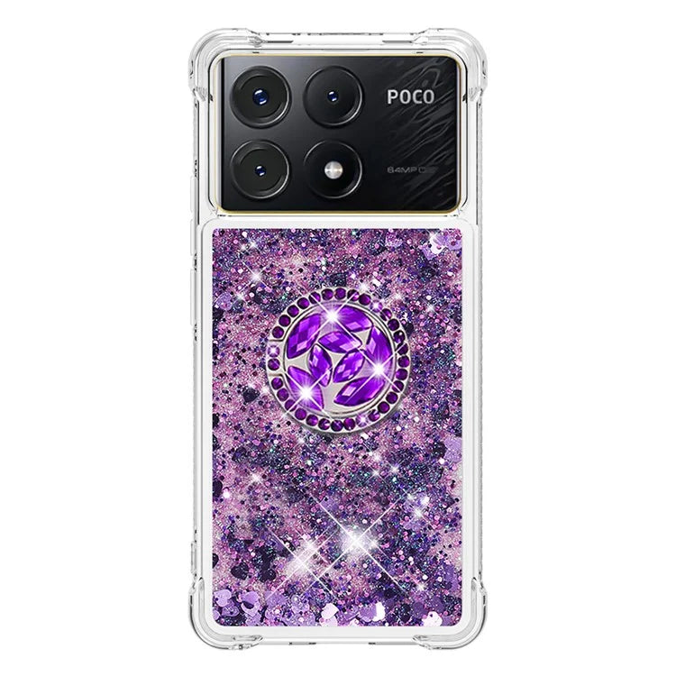 YB Quicksand Series-7 For Xiaomi Poco X6 Pro 5G / Redmi K70E 5G Case Kickstand TPU Phone Cover