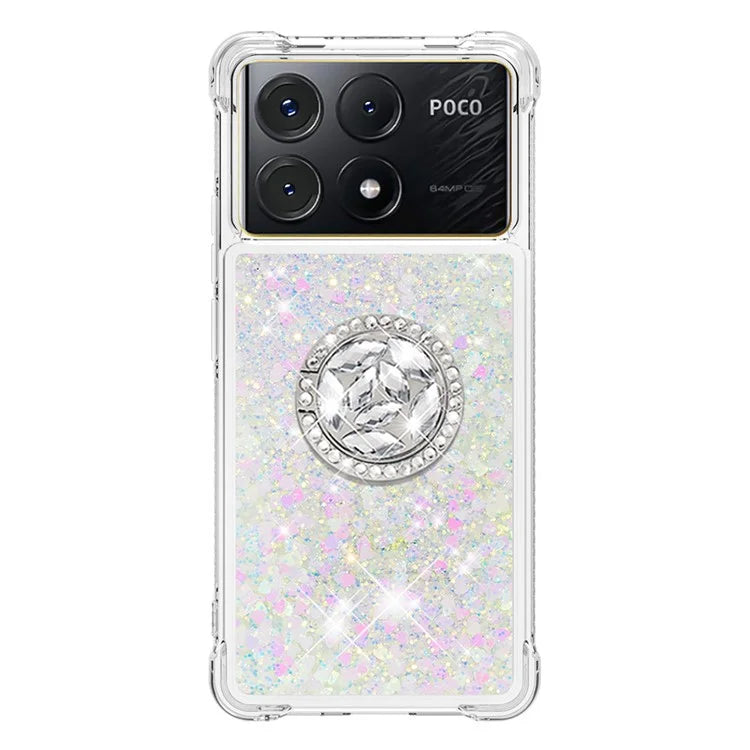 YB Quicksand Series-7 For Xiaomi Poco X6 Pro 5G / Redmi K70E 5G Case Kickstand TPU Phone Cover
