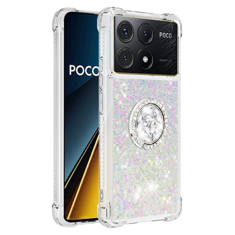 YB Quicksand Series-7 For Xiaomi Poco X6 Pro 5G / Redmi K70E 5G Case Kickstand TPU Phone Cover
