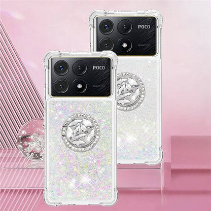 YB Quicksand Series-7 For Xiaomi Poco X6 Pro 5G / Redmi K70E 5G Case Kickstand TPU Phone Cover