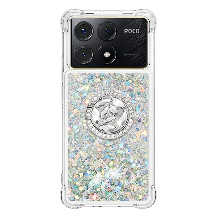 YB Quicksand Series-7 For Xiaomi Poco X6 Pro 5G / Redmi K70E 5G Case Kickstand TPU Phone Cover