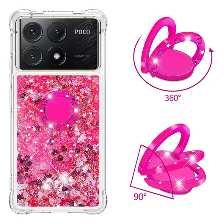 YB Quicksand Series-7 For Xiaomi Poco X6 Pro 5G / Redmi K70E 5G Case Kickstand TPU Phone Cover