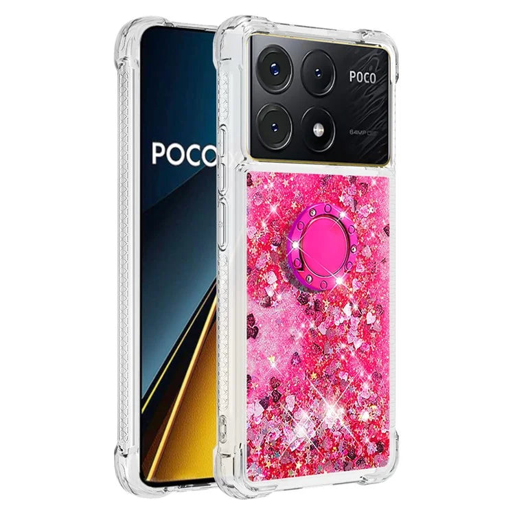 YB Quicksand Series-7 For Xiaomi Poco X6 Pro 5G / Redmi K70E 5G Case Kickstand TPU Phone Cover
