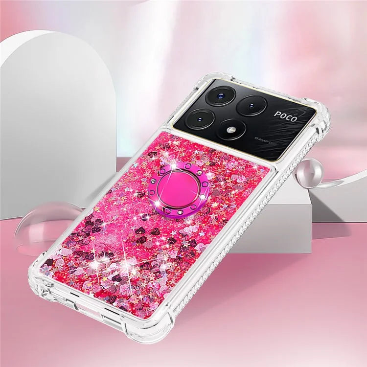YB Quicksand Series-7 For Xiaomi Poco X6 Pro 5G / Redmi K70E 5G Case Kickstand TPU Phone Cover