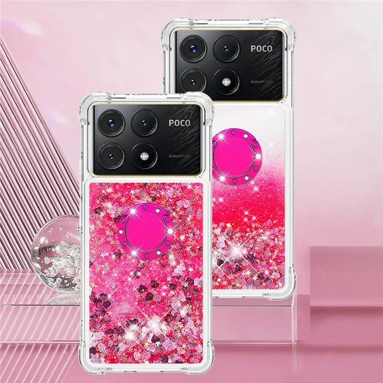 YB Quicksand Series-7 For Xiaomi Poco X6 Pro 5G / Redmi K70E 5G Case Kickstand TPU Phone Cover
