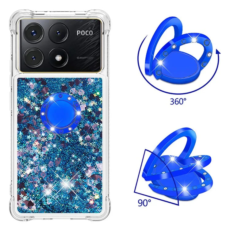 YB Quicksand Series-7 For Xiaomi Poco X6 Pro 5G / Redmi K70E 5G Case Kickstand TPU Phone Cover