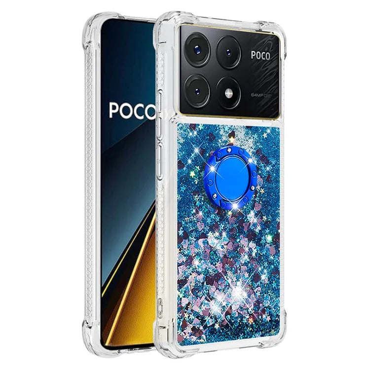YB Quicksand Series-7 For Xiaomi Poco X6 Pro 5G / Redmi K70E 5G Case Kickstand TPU Phone Cover