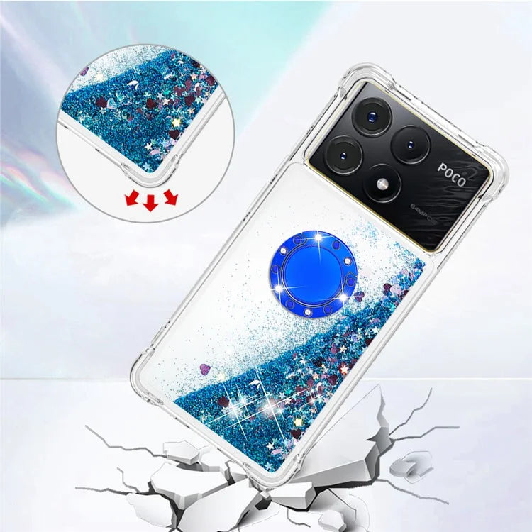 YB Quicksand Series-7 For Xiaomi Poco X6 Pro 5G / Redmi K70E 5G Case Kickstand TPU Phone Cover