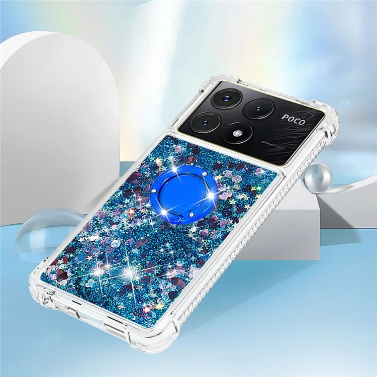 YB Quicksand Series-7 For Xiaomi Poco X6 Pro 5G / Redmi K70E 5G Case Kickstand TPU Phone Cover