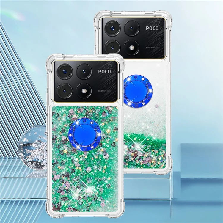 YB Quicksand Series-7 For Xiaomi Poco X6 Pro 5G / Redmi K70E 5G Case Kickstand TPU Phone Cover