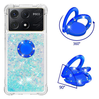 YB Quicksand Series-7 For Xiaomi Poco X6 Pro 5G / Redmi K70E 5G Case Kickstand TPU Phone Cover
