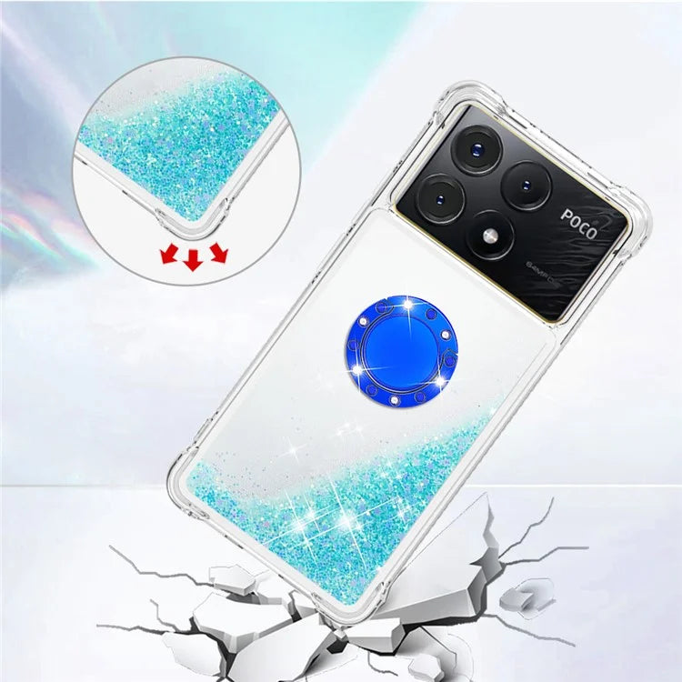 YB Quicksand Series-7 For Xiaomi Poco X6 Pro 5G / Redmi K70E 5G Case Kickstand TPU Phone Cover