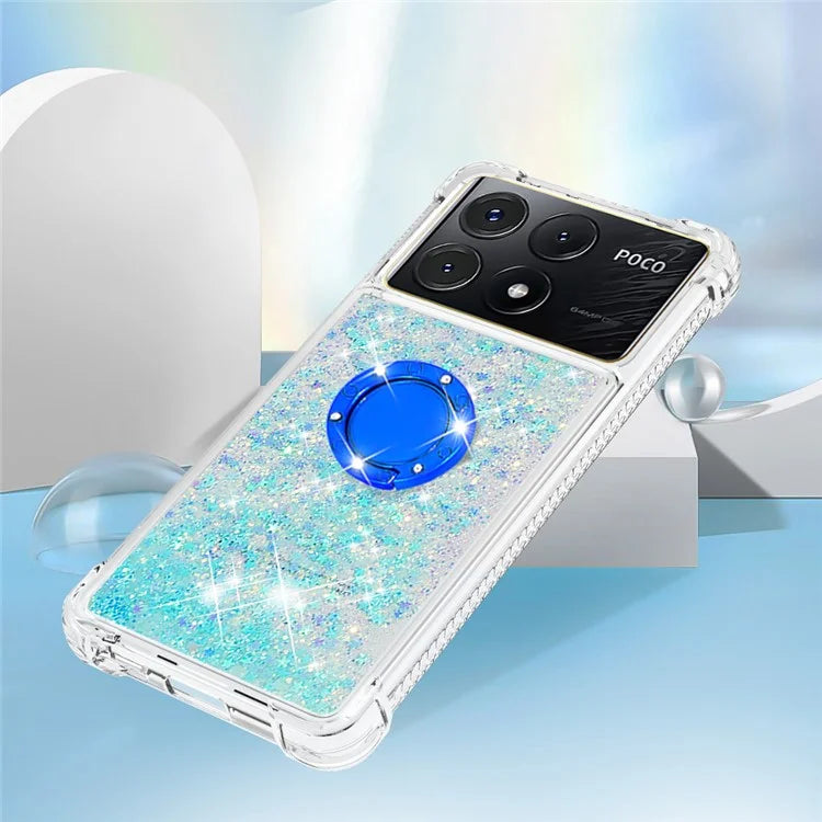 YB Quicksand Series-7 For Xiaomi Poco X6 Pro 5G / Redmi K70E 5G Case Kickstand TPU Phone Cover
