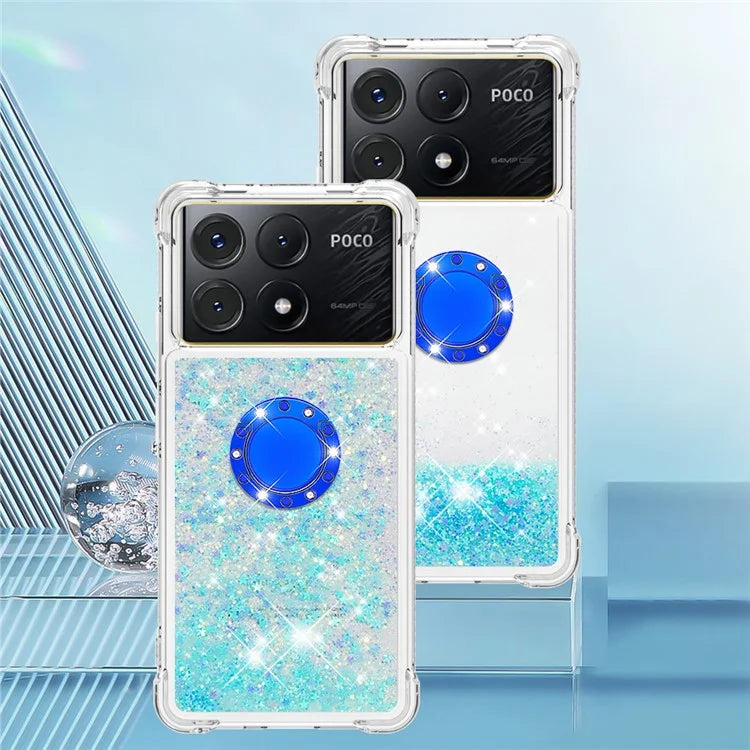 YB Quicksand Series-7 For Xiaomi Poco X6 Pro 5G / Redmi K70E 5G Case Kickstand TPU Phone Cover