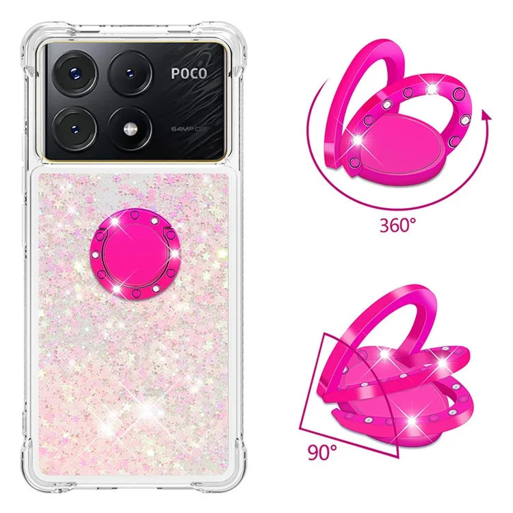 YB Quicksand Series-7 For Xiaomi Poco X6 Pro 5G / Redmi K70E 5G Case Kickstand TPU Phone Cover