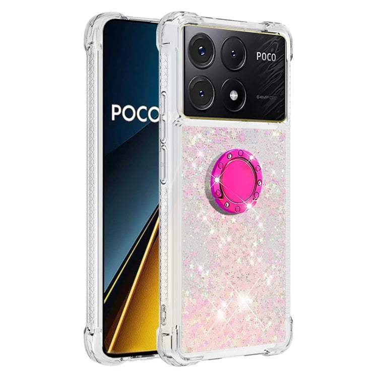 YB Quicksand Series-7 For Xiaomi Poco X6 Pro 5G / Redmi K70E 5G Case Kickstand TPU Phone Cover