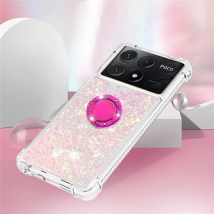 YB Quicksand Series-7 For Xiaomi Poco X6 Pro 5G / Redmi K70E 5G Case Kickstand TPU Phone Cover