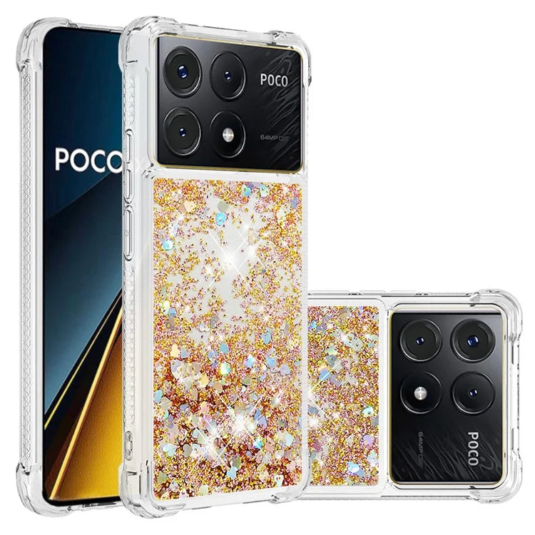 YB Quicksand Series-1 For Xiaomi Poco X6 Pro 5G / Redmi K70E 5G TPU Case Quicksand Phone Back Cover