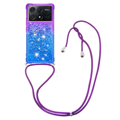 YB Quicksand Series-6 for Xiaomi Poco X6 Pro 5G / Redmi K70E 5G Case with Lanyard Soft TPU Phone Cover