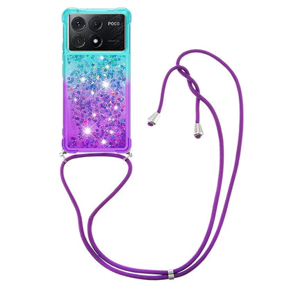 YB Quicksand Series-6 for Xiaomi Poco X6 Pro 5G / Redmi K70E 5G Case with Lanyard Soft TPU Phone Cover