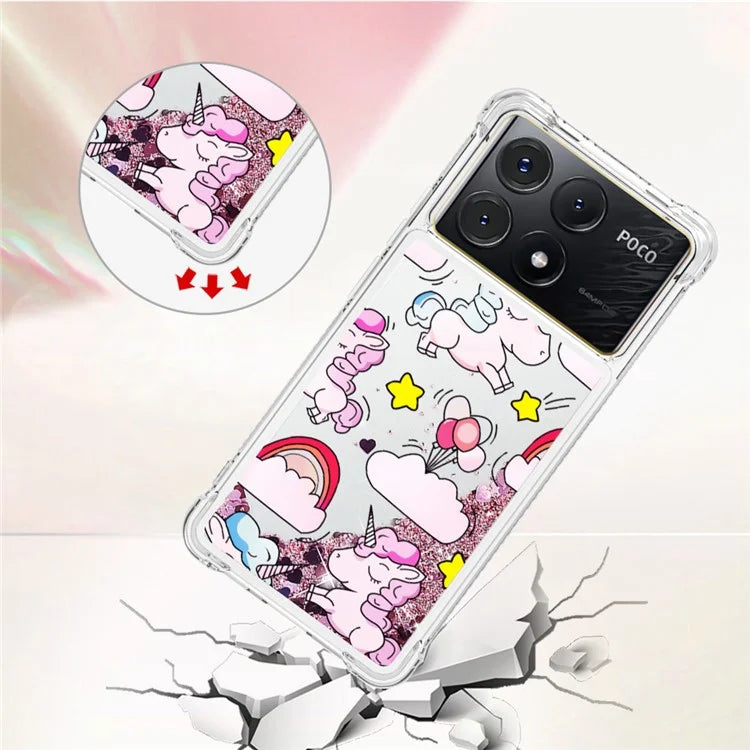 YB Quicksand Series-2 For Xiaomi Poco X6 Pro 5G / Redmi K70E 5G Case Pattern Printing TPU Cover