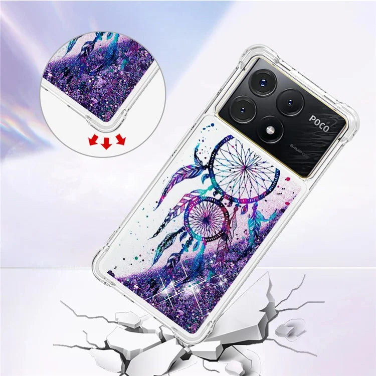 YB Quicksand Series-2 For Xiaomi Poco X6 Pro 5G / Redmi K70E 5G Case Pattern Printing TPU Cover