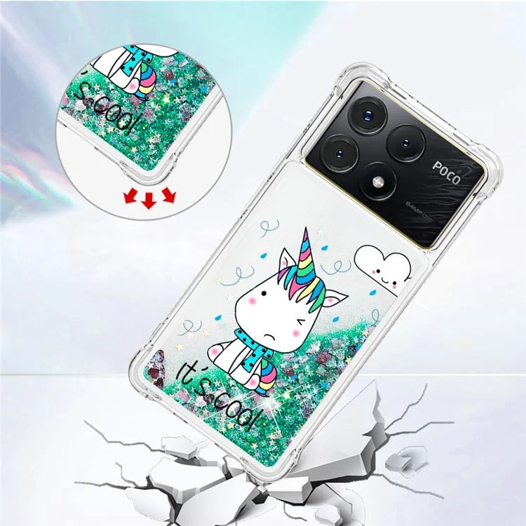 YB Quicksand Series-2 For Xiaomi Poco X6 Pro 5G / Redmi K70E 5G Case Pattern Printing TPU Cover