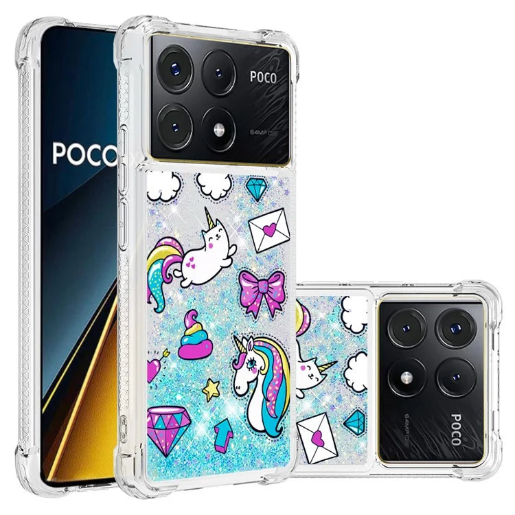 YB Quicksand Series-2 For Xiaomi Poco X6 Pro 5G / Redmi K70E 5G Case Pattern Printing TPU Cover