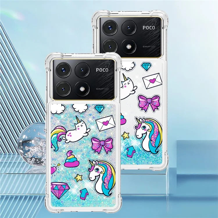 YB Quicksand Series-2 For Xiaomi Poco X6 Pro 5G / Redmi K70E 5G Case Pattern Printing TPU Cover