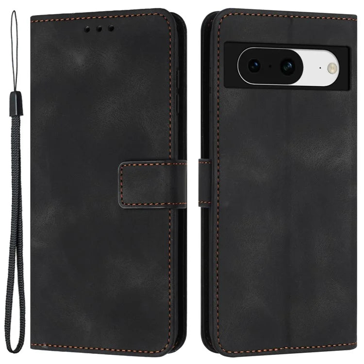 For Google Pixel 9 Case Magnetic Flip Leather Phone Cover Soft Touch with Strap