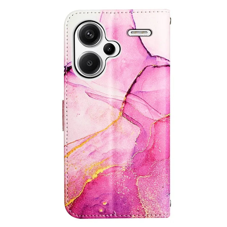 YB Pattern Printing Leather Series-5 For Xiaomi Redmi Note 13 Pro+ 5G Wallet Phone Case with Hand Strap