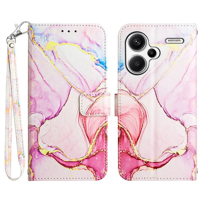 YB Pattern Printing Leather Series-5 For Xiaomi Redmi Note 13 Pro+ 5G Wallet Phone Case with Hand Strap