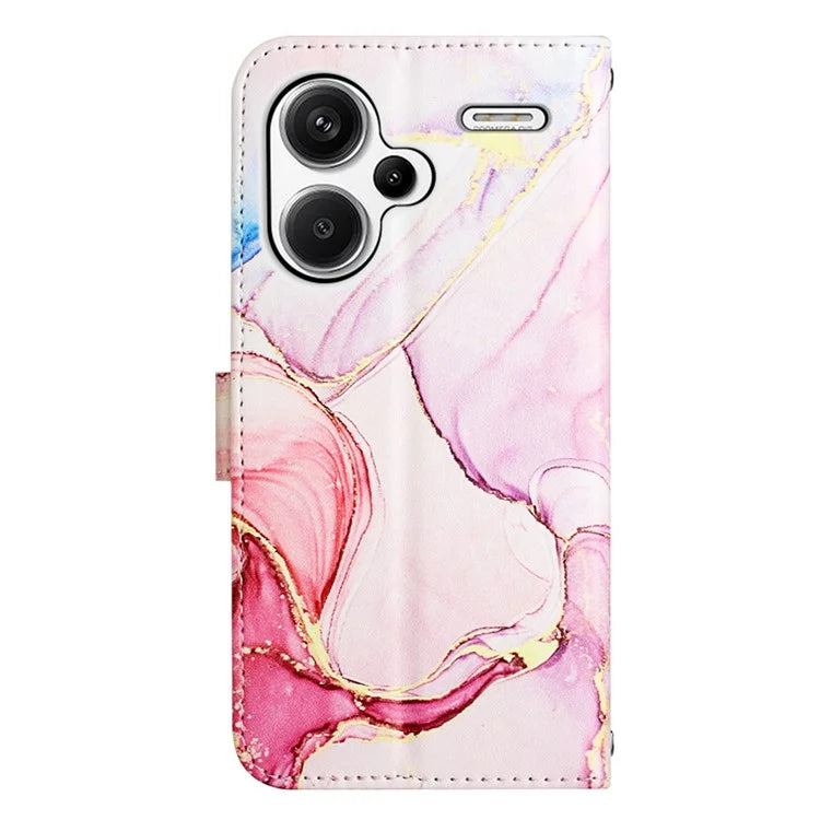 YB Pattern Printing Leather Series-5 For Xiaomi Redmi Note 13 Pro+ 5G Wallet Phone Case with Hand Strap