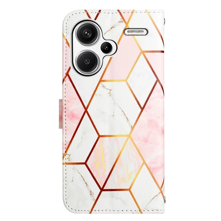 YB Pattern Printing Leather Series-5 For Xiaomi Redmi Note 13 Pro+ 5G Wallet Phone Case with Hand Strap