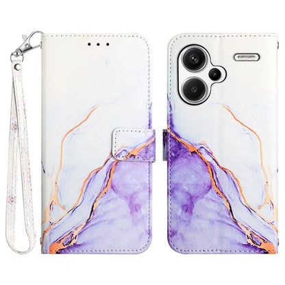 YB Pattern Printing Leather Series-5 For Xiaomi Redmi Note 13 Pro+ 5G Wallet Phone Case with Hand Strap