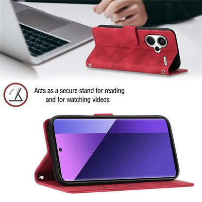PT005 YB Imprinting Series-7 for Xiaomi Redmi Note 13 Pro+ 5G Case PU Leather Skin-touch Phone Cover