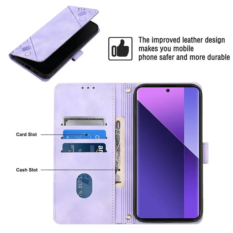 PT005 YB Imprinting Series-7 for Xiaomi Redmi Note 13 Pro+ 5G Case PU Leather Skin-touch Phone Cover