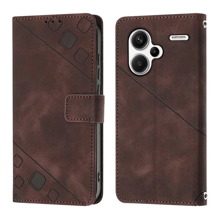 PT005 YB Imprinting Series-7 for Xiaomi Redmi Note 13 Pro+ 5G Case PU Leather Skin-touch Phone Cover