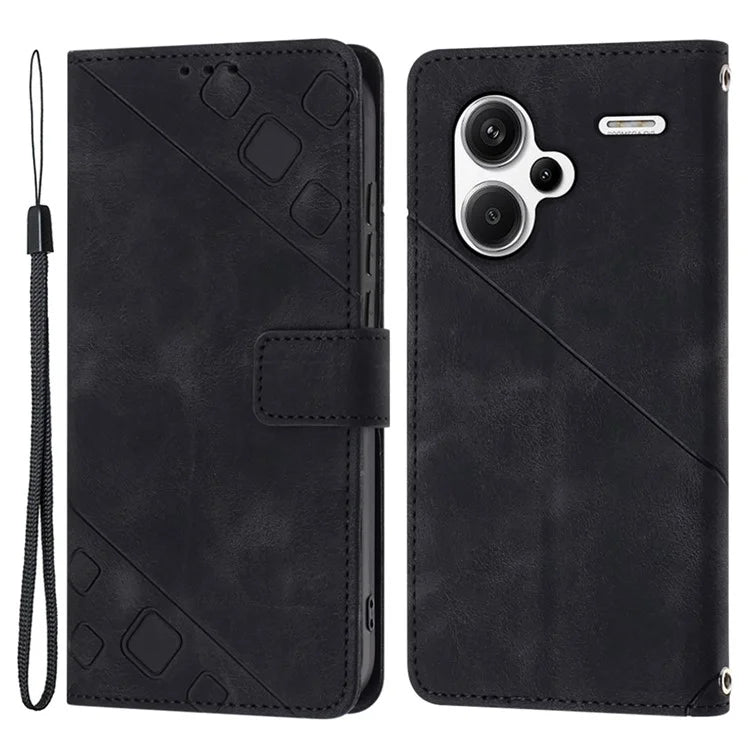 PT005 YB Imprinting Series-6 For Xiaomi Redmi Note 13 Pro+ 5G Case with Strap Wallet Leather Cover