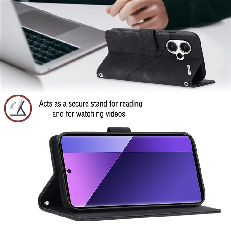 PT005 YB Imprinting Series-6 For Xiaomi Redmi Note 13 Pro+ 5G Case with Strap Wallet Leather Cover
