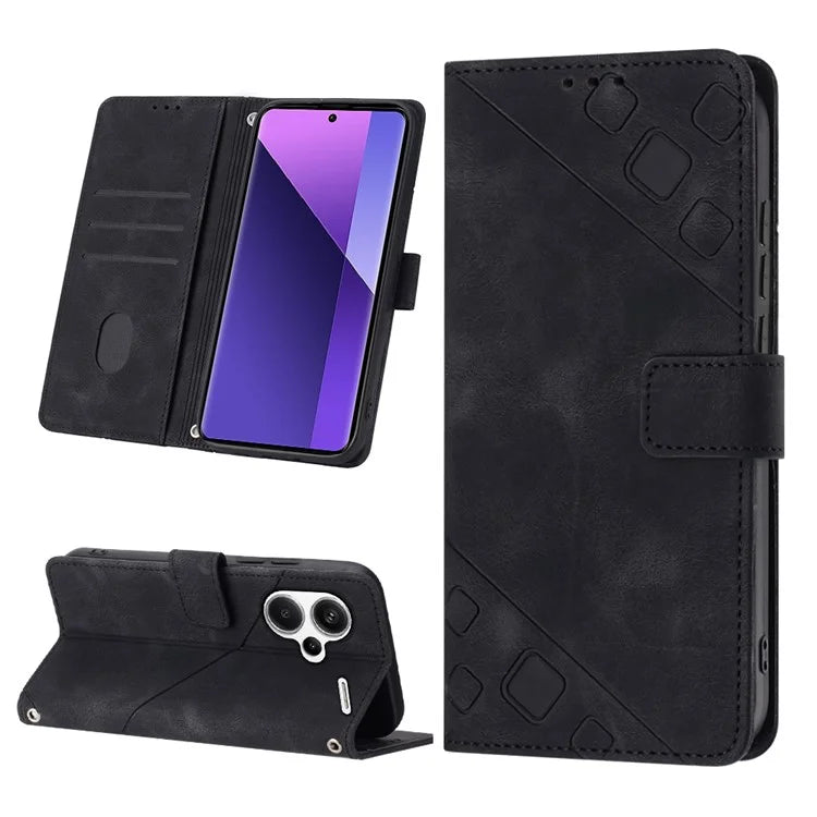 PT005 YB Imprinting Series-6 For Xiaomi Redmi Note 13 Pro+ 5G Case with Strap Wallet Leather Cover