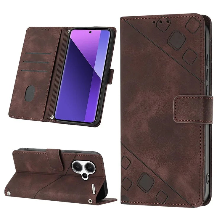 PT005 YB Imprinting Series-6 For Xiaomi Redmi Note 13 Pro+ 5G Case with Strap Wallet Leather Cover
