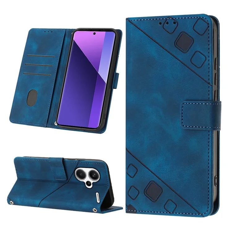 PT005 YB Imprinting Series-6 For Xiaomi Redmi Note 13 Pro+ 5G Case with Strap Wallet Leather Cover