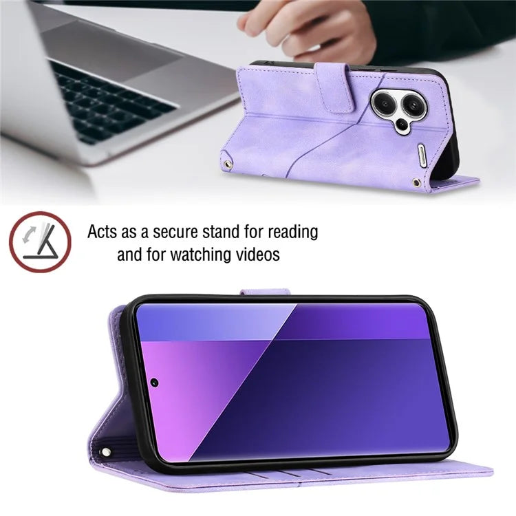 PT005 YB Imprinting Series-6 For Xiaomi Redmi Note 13 Pro+ 5G Case with Strap Wallet Leather Cover