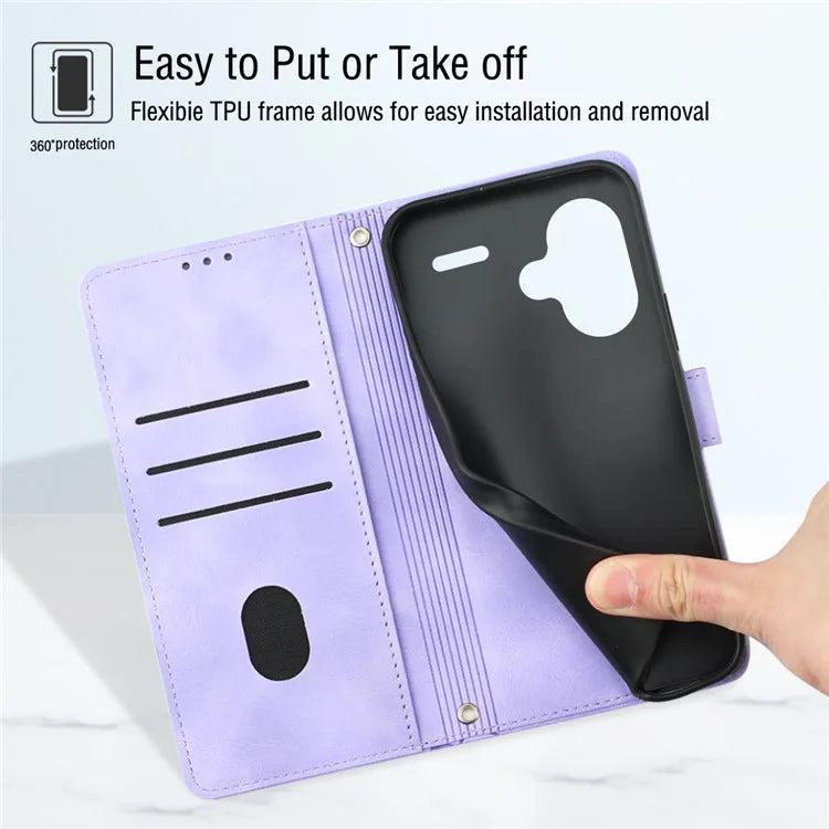 PT005 YB Imprinting Series-6 For Xiaomi Redmi Note 13 Pro+ 5G Case with Strap Wallet Leather Cover